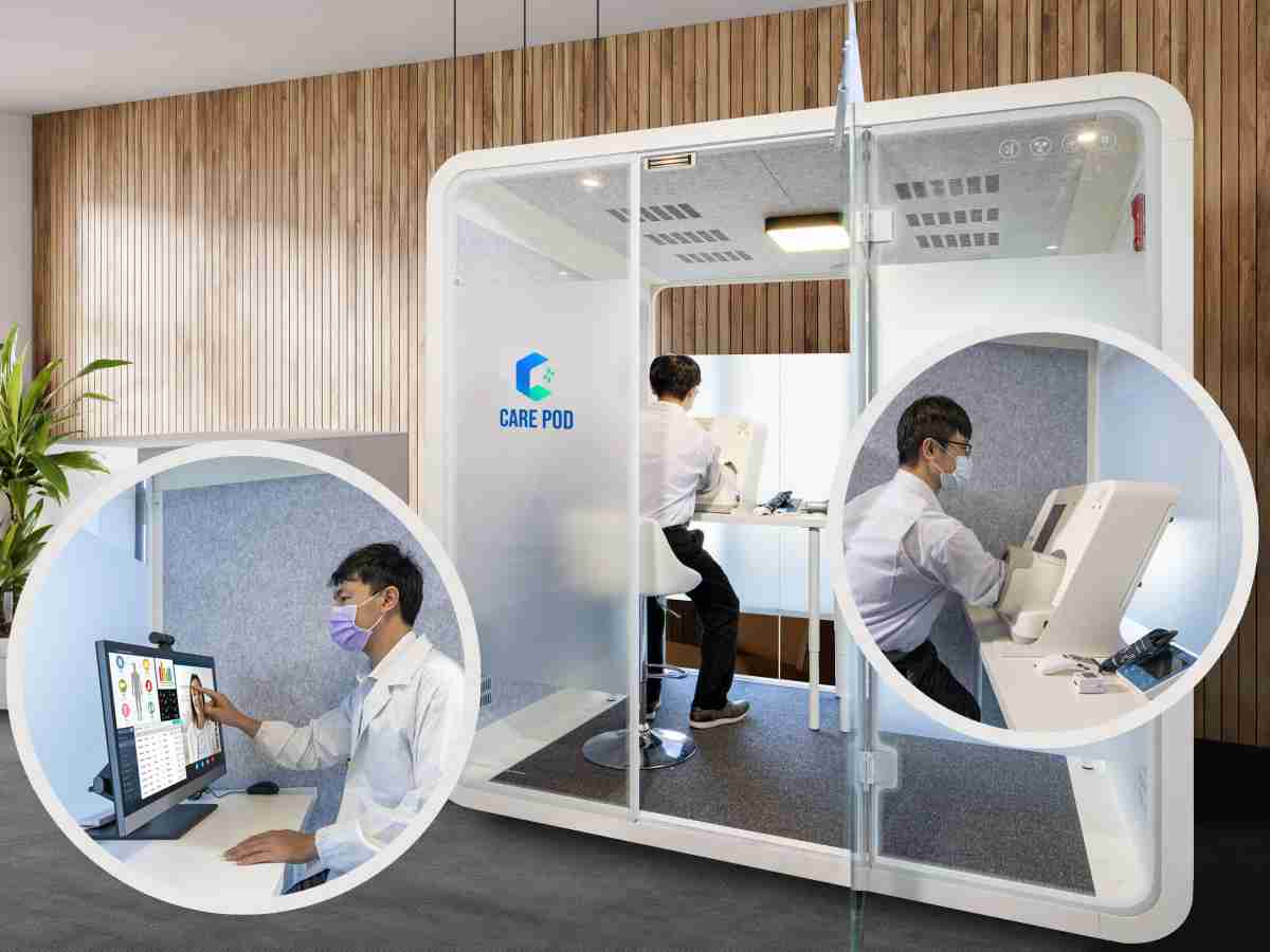 达擎于医疗科技展中展出＂远距诊疗舱＂，，以因应医疗数字化及社会高龄化趋势下、、、复诊及慢性病患等族群对于远距看诊需求逐渐升高所推出的创新整合方案。。。多功能合一、、、高隐私性的远距诊疗舱可根据病患端与医师端的不同需求，，，提供弹性化及客制化功能，，，，节省医生和病患的精力及时间