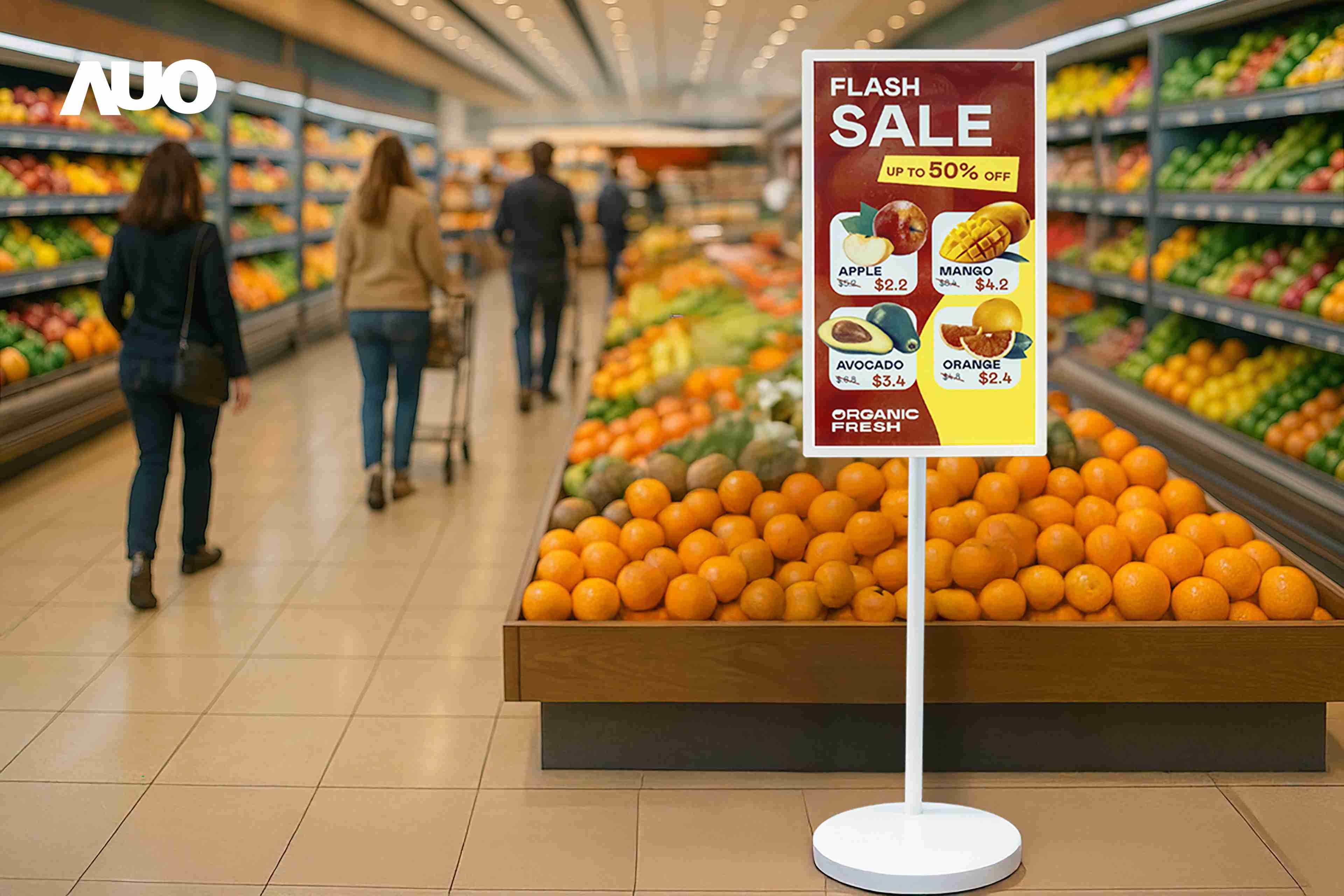 达擎首亮相低功耗、、、、全彩的〝aecoPost电子纸解决方案〞，，仅在更新画面时需要微量的电力驱动，，，无需布建电线的便捷设计，，使其可灵活应用、、、、随意置放，，，并可透过云端或行动装置app，，轻松管理及排程广告内容，，，晋升店头营销利器。。。。